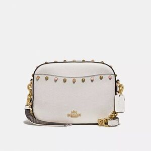 COACH Camera Bag with Rivets - Chalk/Gold